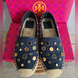 Tory Burch Navy Suki Platform Espadrilles